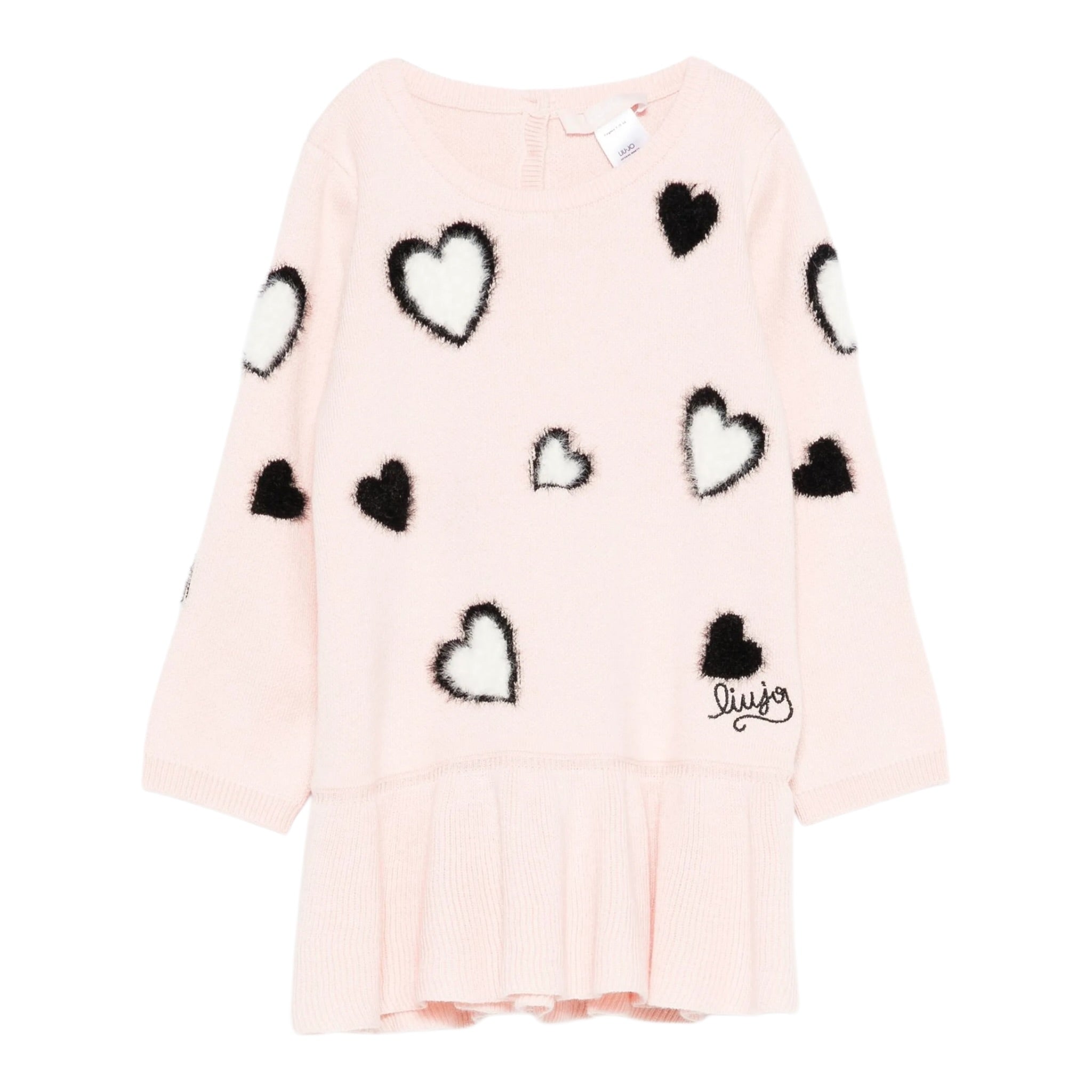 Liu Jo Abito Manica Lunga tinta unita con Cuori Rosa per Neonata HF5043 ROSA LIU JO 