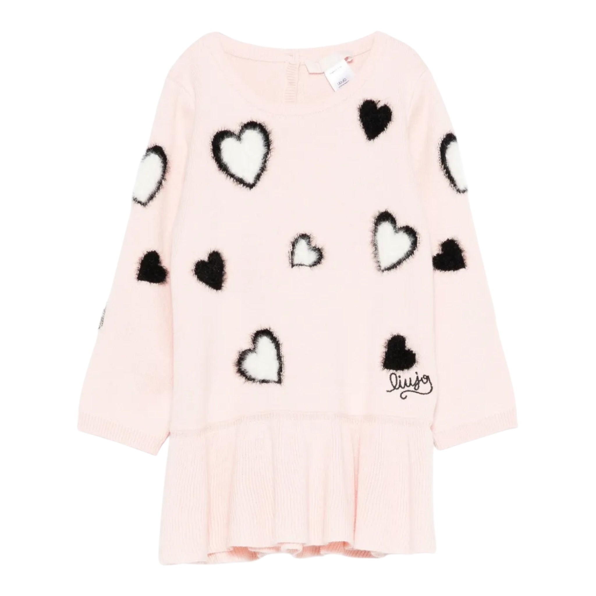 Liu Jo Abito Manica Lunga tinta unita con Cuori Rosa per Neonata HF5043X ROSA LIU JO 
