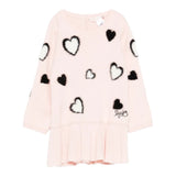 Liu Jo Abito Manica Lunga tinta unita con Cuori Rosa per Neonata HF5043X ROSA LIU JO 