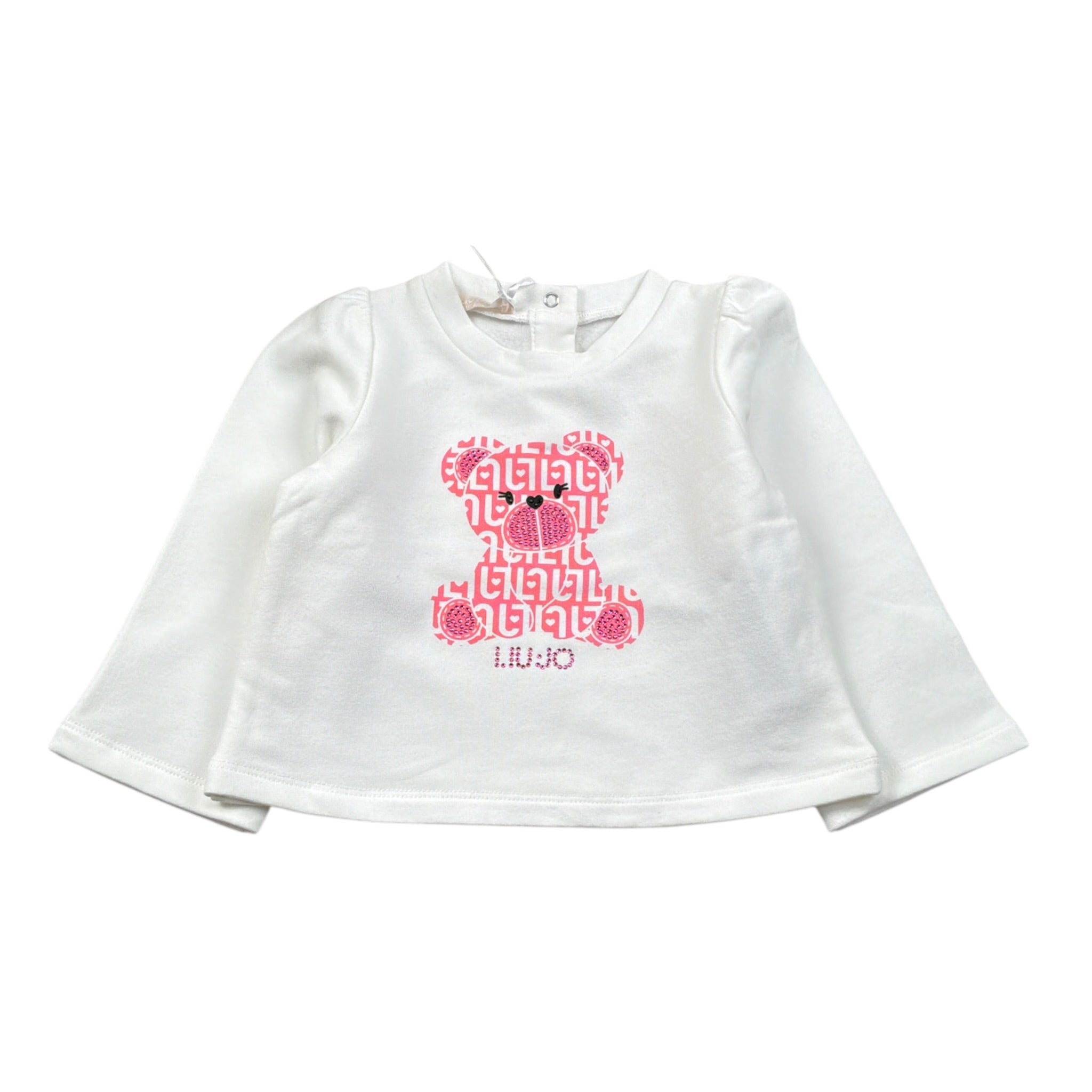 Liu Jo Shirt tinta unita con Stampa Bianco per Neonata HF5049 BIANCO LIU JO 