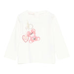 Liu Jo Shirt Girocollo tinta unita con Stampa Panna per Neonata HF5052 PANNA LIU JO 