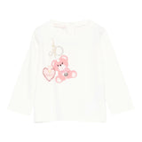 Liu Jo Shirt Girocollo tinta unita con Stampa Panna per Neonata HF5052 PANNA LIU JO 