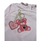 Liu Jo Shirt Girocollo tinta unita con Stampa Rosa per Neonata HF5052 ROSA LIU JO 