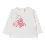 Liu Jo Shirt Girocollo tinta unita con Stampa Panna per Neonata HF5052X PANNA LIU JO 