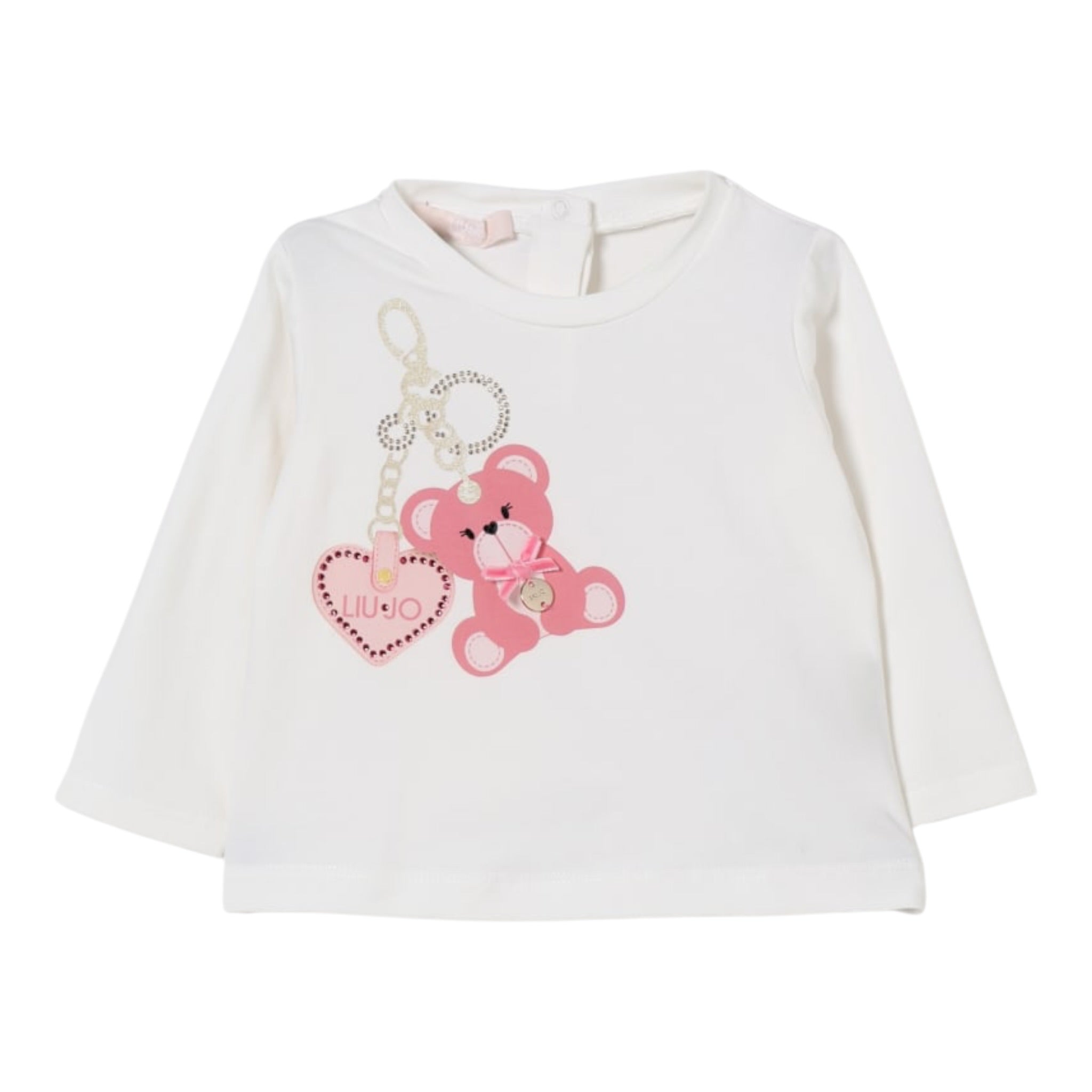 Liu Jo Shirt Girocollo tinta unita con Stampa Panna per Neonata HF5052X PANNA LIU JO 