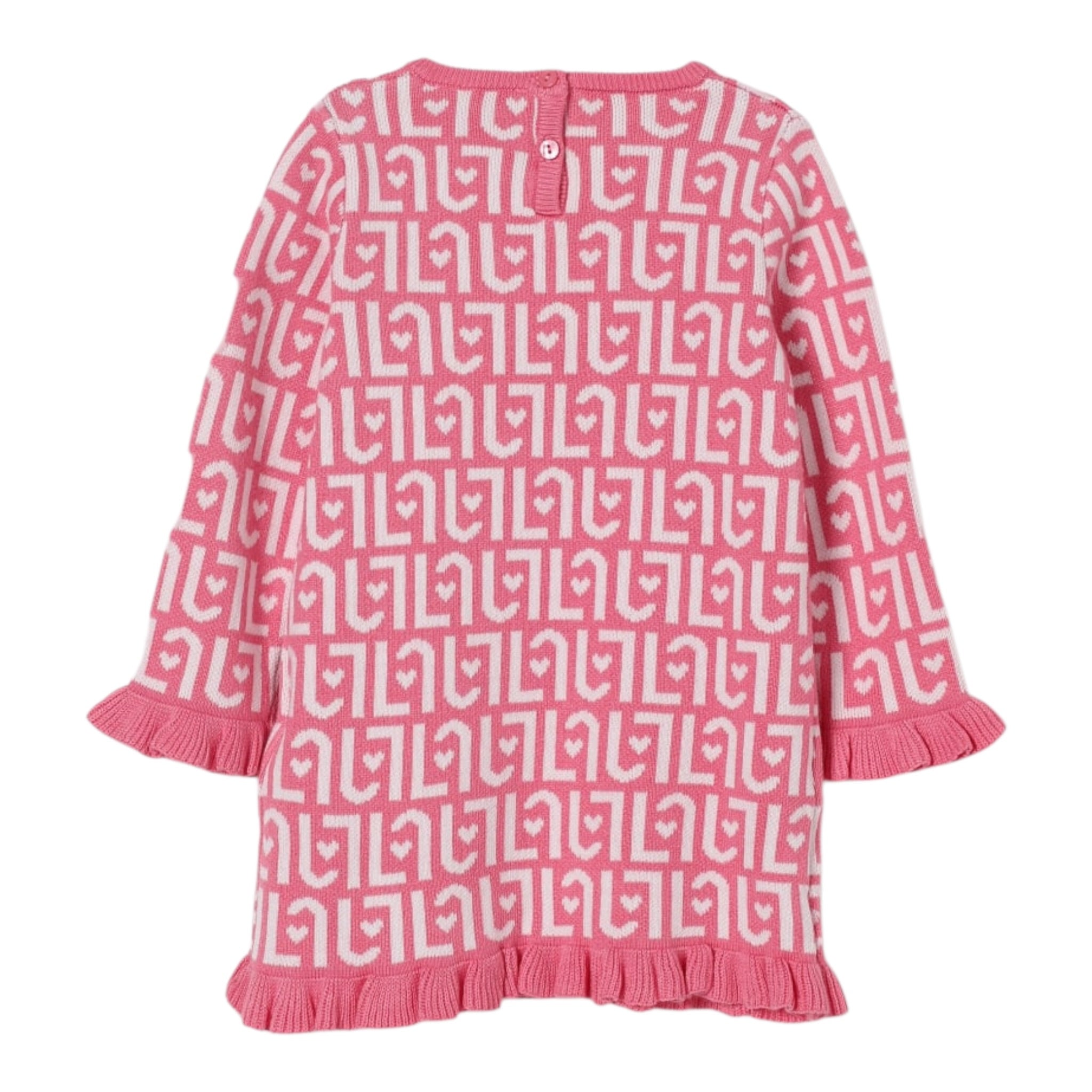 Liu Jo Abito Manica Lunga Stampa Fantasia Rosa per Neonata HF5055 ROSA LIU JO 