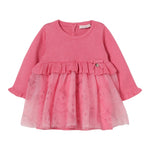 Liu Jo Abito Manica Lunga tinta unita con Tulle Rosa per Neonata HF5059 ROSA LIU JO 