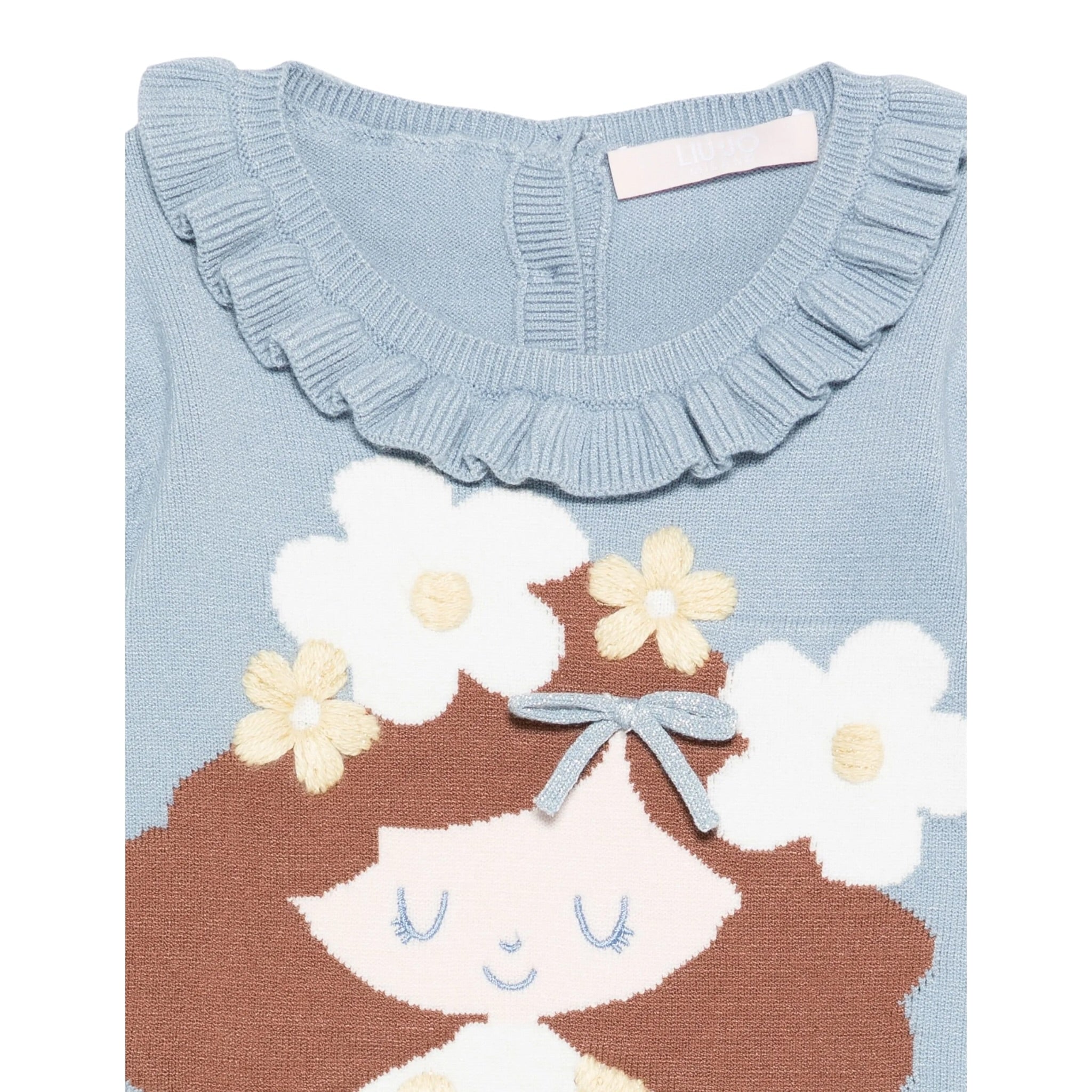 Liu Jo Maglia tinta unita con Ricami Azzurro per Neonata HF5071XX AZZURRO LIU JO 