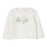 Liu Jo Maglia Girocollo tinta unita con Ricamo Logo Panna per Neonata HF5072 PANNA LIU JO 