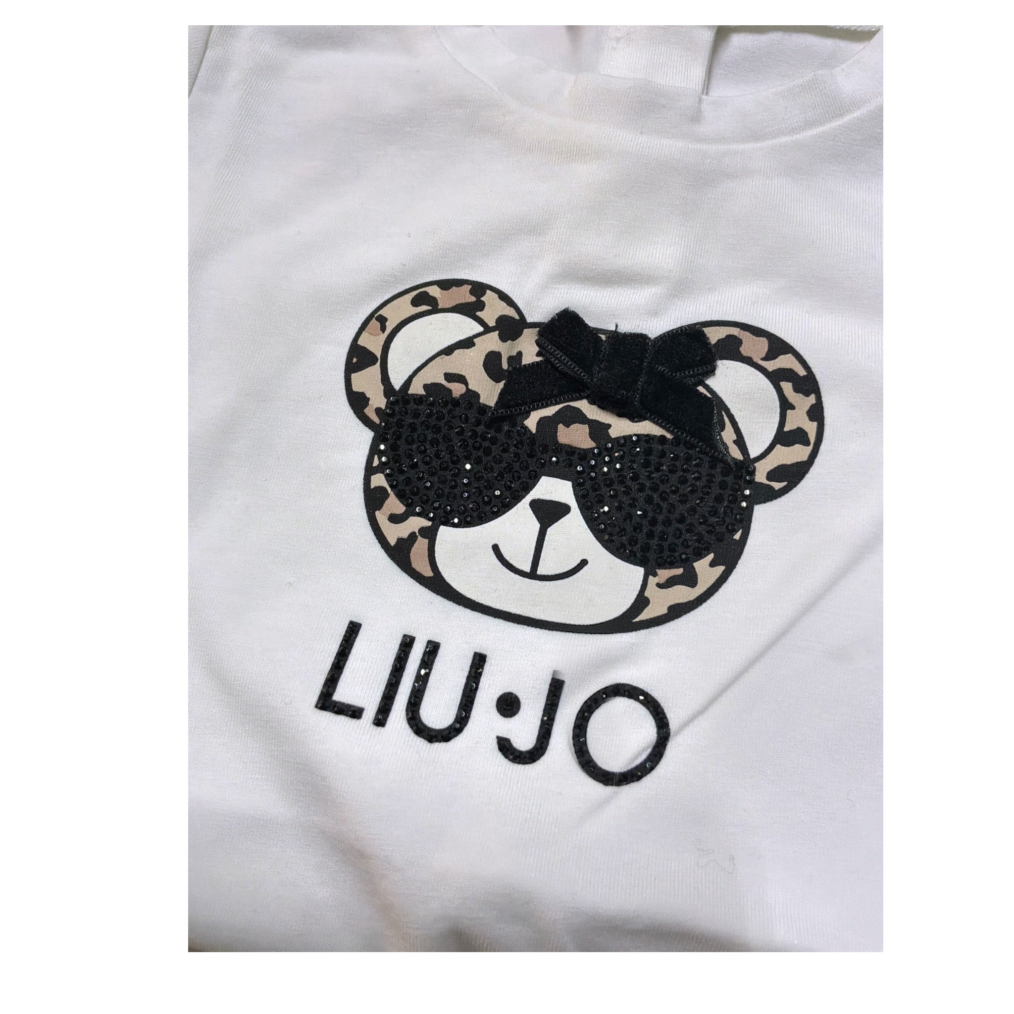 Liu Jo Shirt Girocollo tinta unita con Stampa Bianco per Neonata JF5078 BIANCO LIU JO 