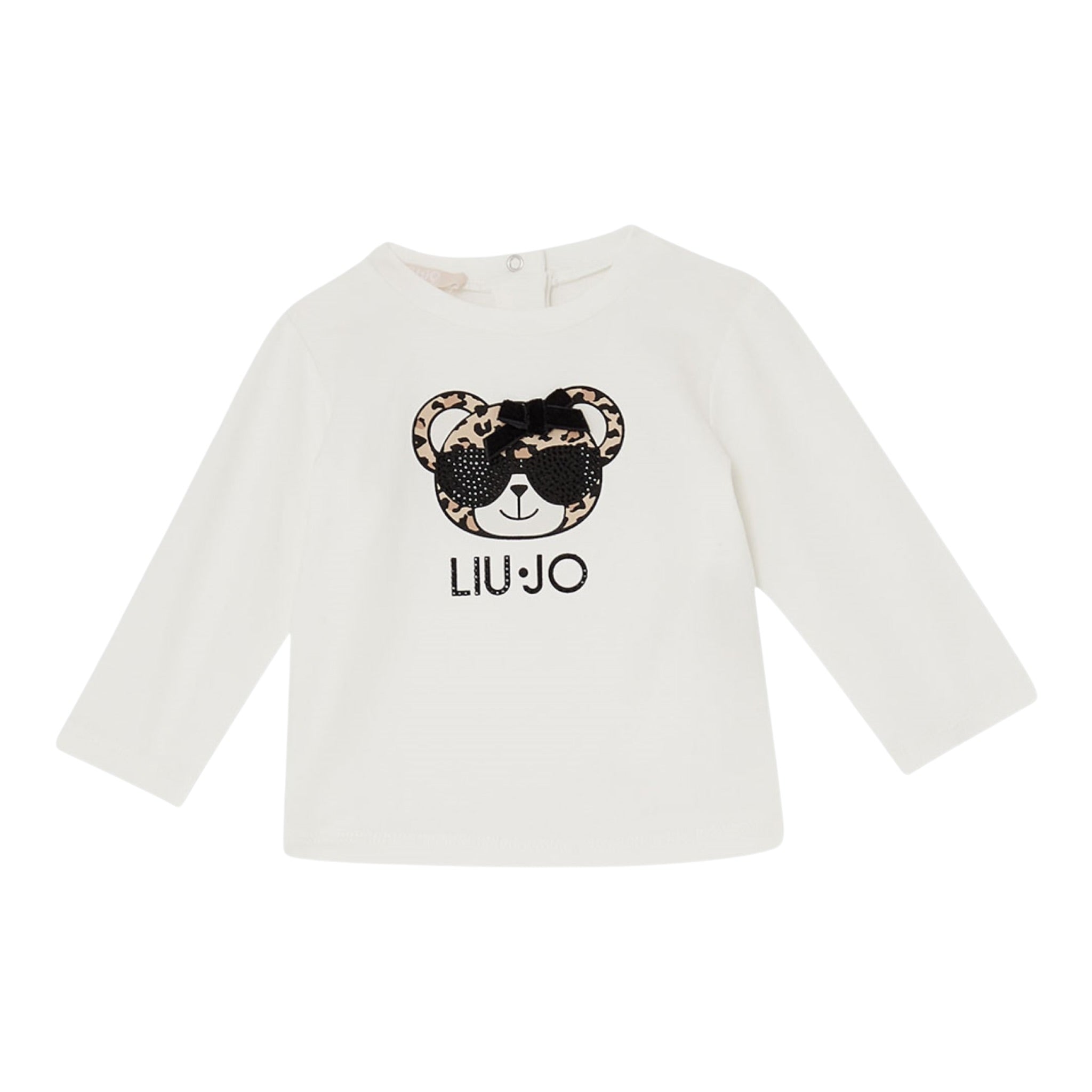 Liu Jo Shirt Girocollo tinta unita con Stampa Bianco per Neonata JF5078 BIANCO LIU JO 
