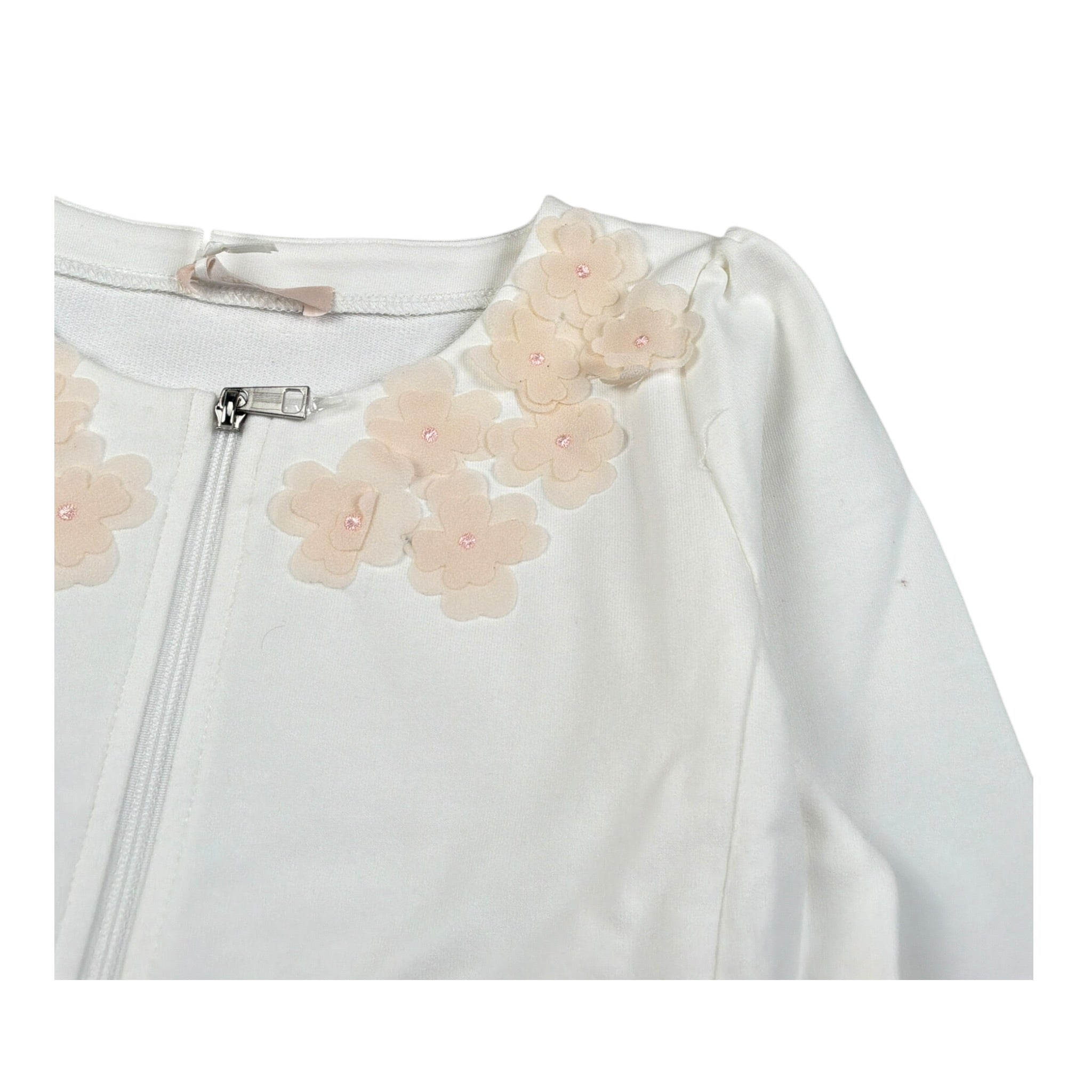 Liu Jo Felpa con Zip tinta unita con Applicazioni Panna per Bambina KA4088 PANNA LIU JO 