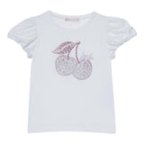 Liu Jo T-Shirt tinta unita con Brillantini Bianco per Bambina KA5041 BIANCO LIU JO 
