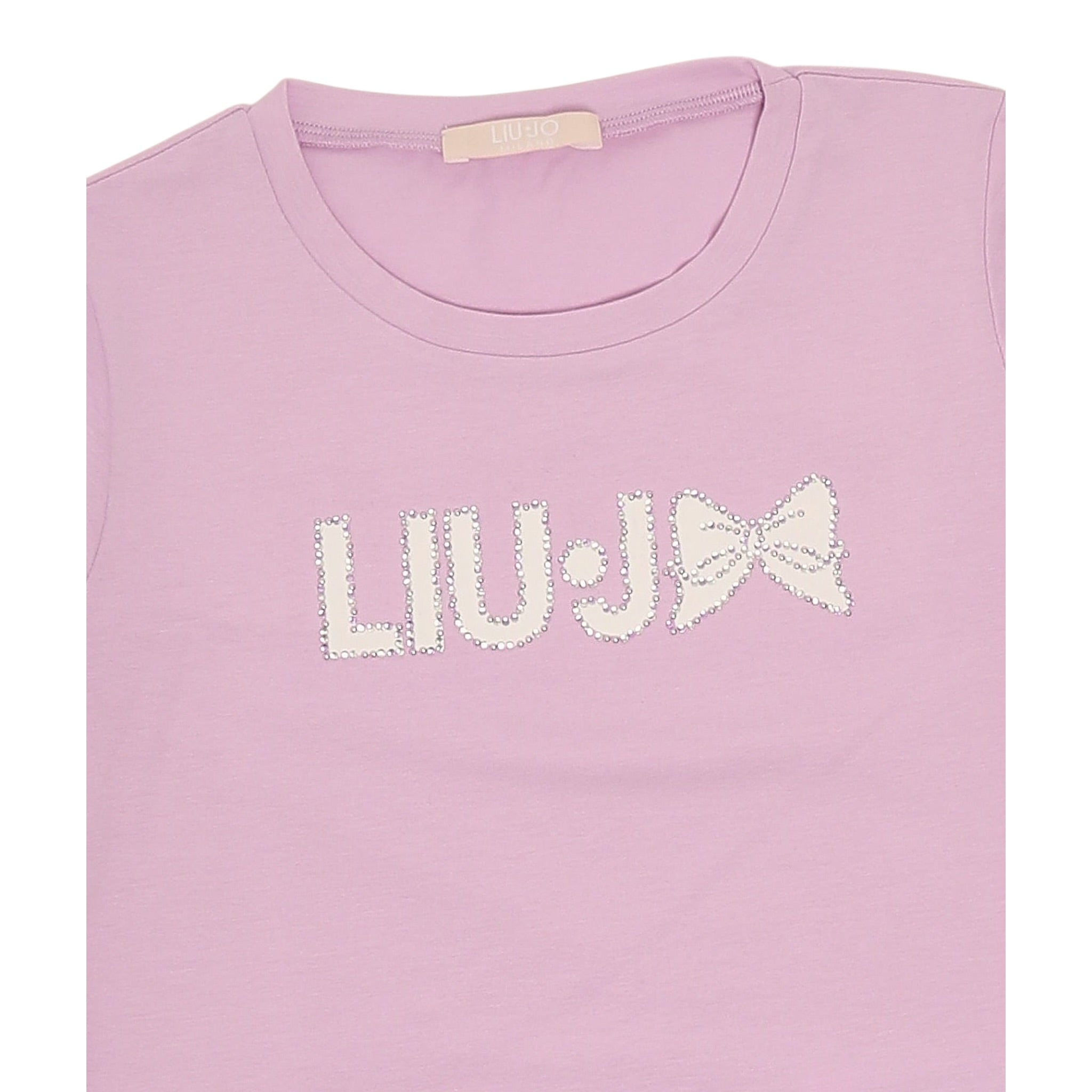 Liu Jo T-Shirt tinta unita con Stampa Rosa per Bambina KA5081 ROSA LIU JO 