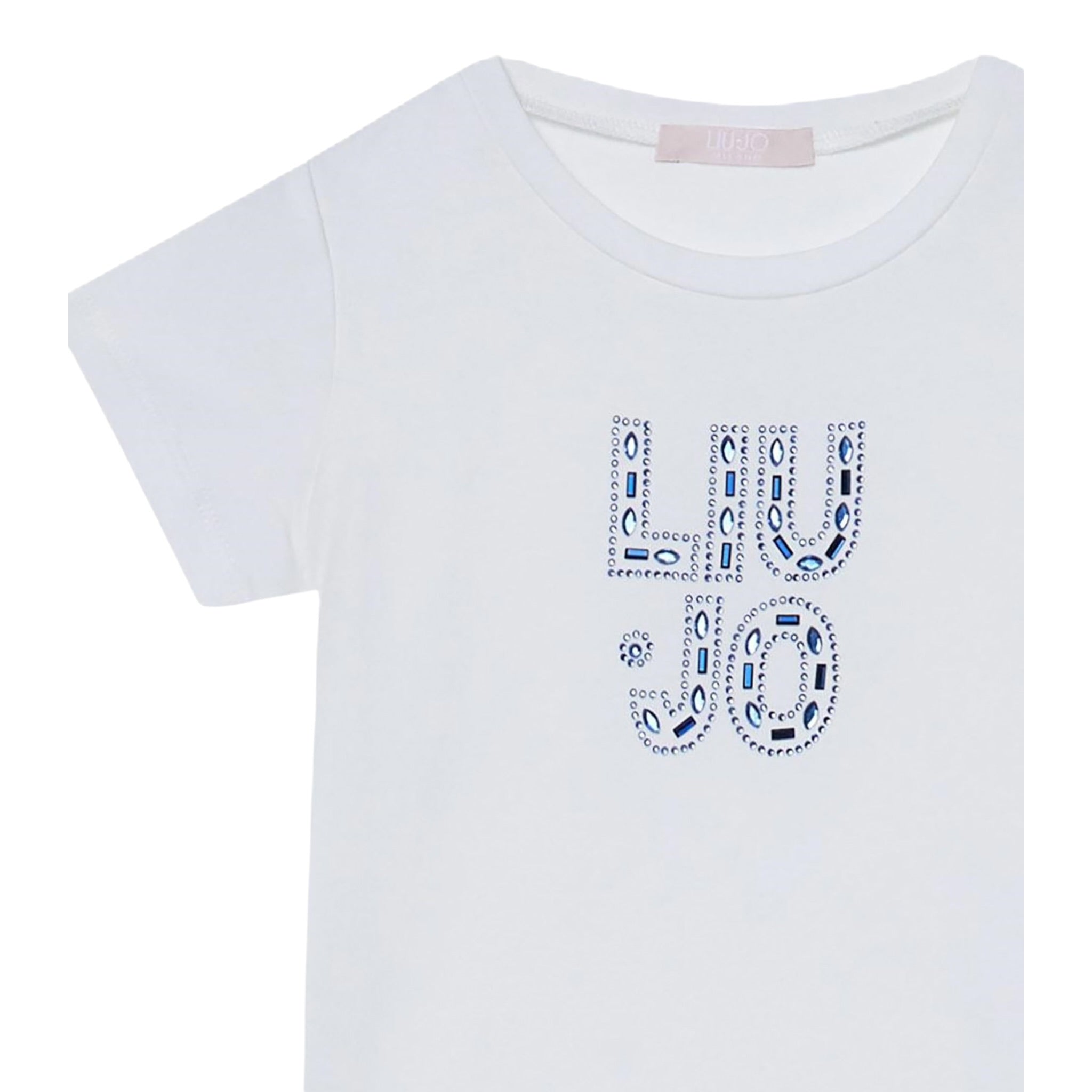 Liu Jo T-Shirt tinta unita con Stampa Bianco per Neonata KA5094 BIANCO LIU JO 