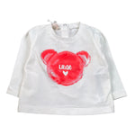 Liu Jo Shirt tinta unita con Stampa Bianco per Neonata KF2098 BIANCO LIU JO 