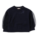 Liu Jo Felpa tinta unita con Maniche In Tulle Blu per Neonata KF3009N BLU LIU JO 