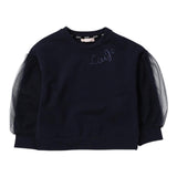 Liu Jo Felpa tinta unita con Maniche In Tulle Blu per Neonata KF3009N BLU LIU JO 