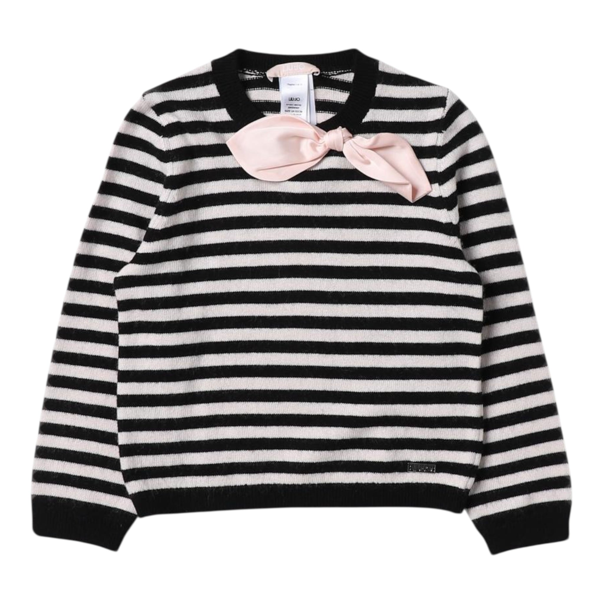 Liu Jo Maglia tinta unita con Fantasia A Righe Panna per Bambina KF3061 PANNA LIU JO 