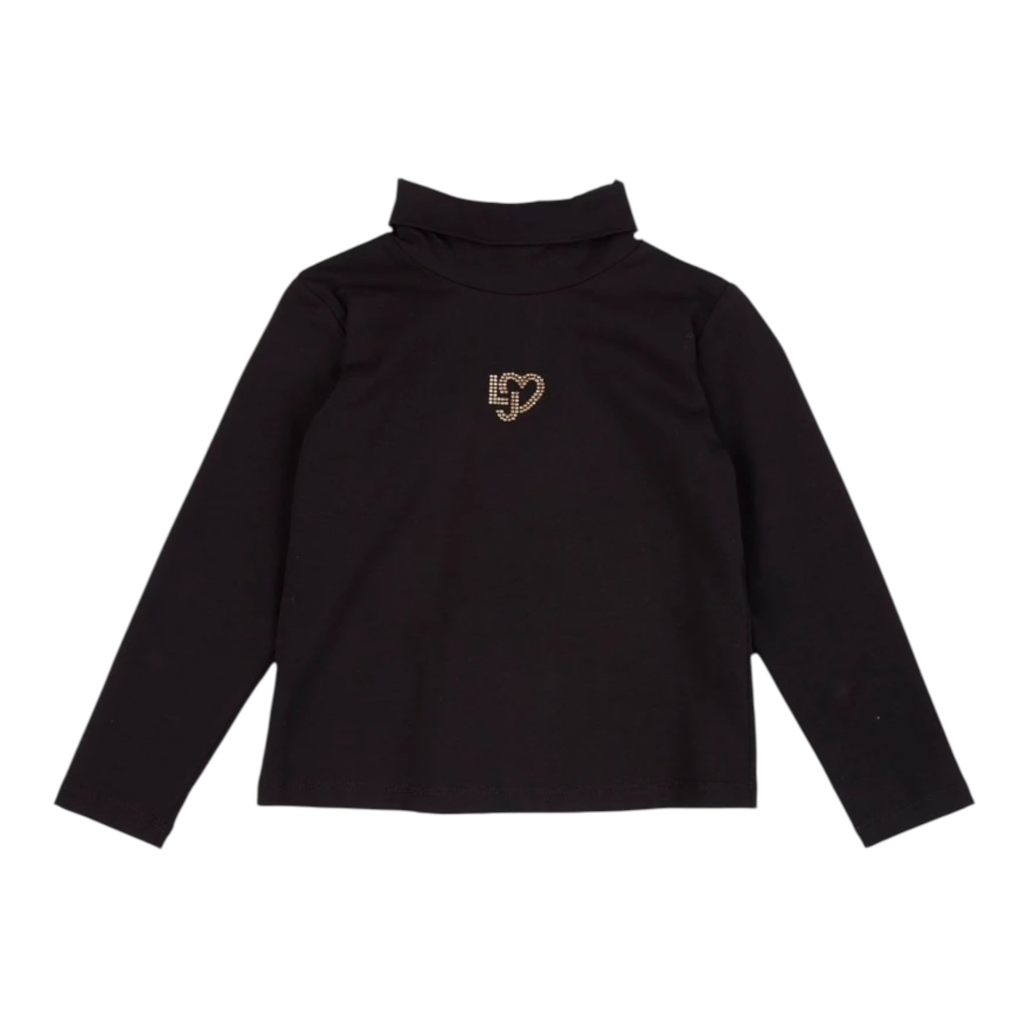 Liu Jo Shirt Collo Alto tinta unita con Logo Nero per Neonata KF4031 NERO LIU JO 