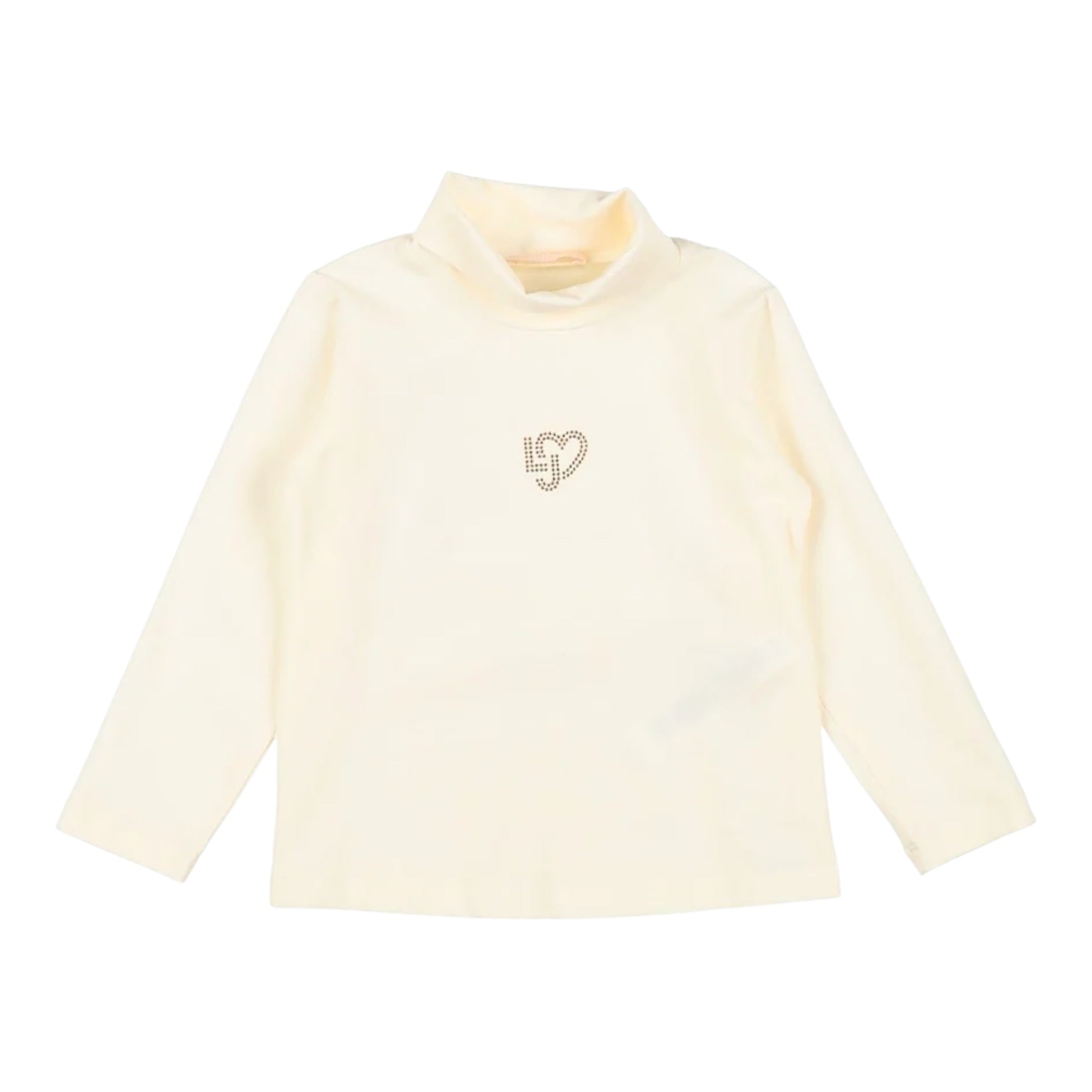 Liu Jo Shirt Collo Alto tinta unita con Logo Panna per Neonata KF4031 PANNA LIU JO 