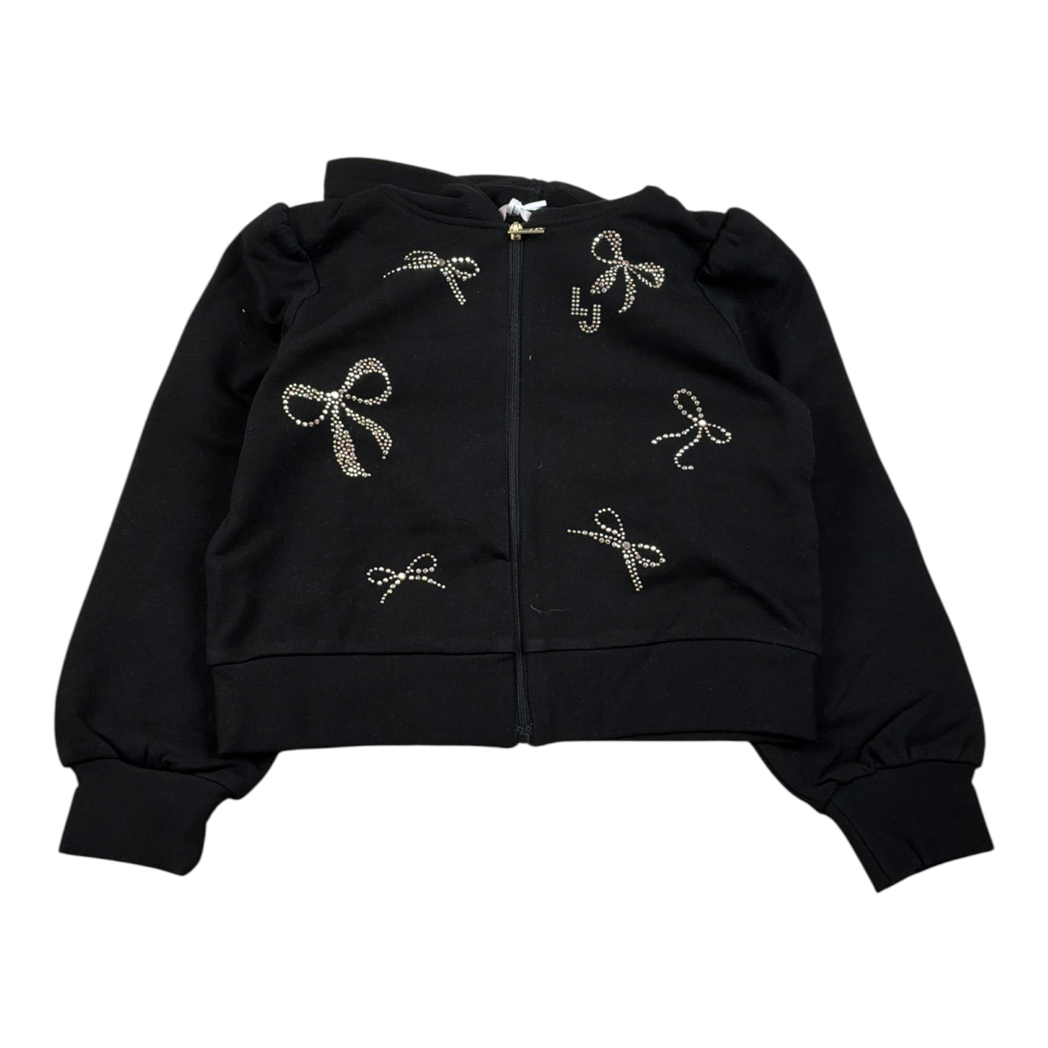Liu Jo Felpa tinta unita con Cappuccio E Borchie Nero per Neonata KF4109N NERO LIU JO 