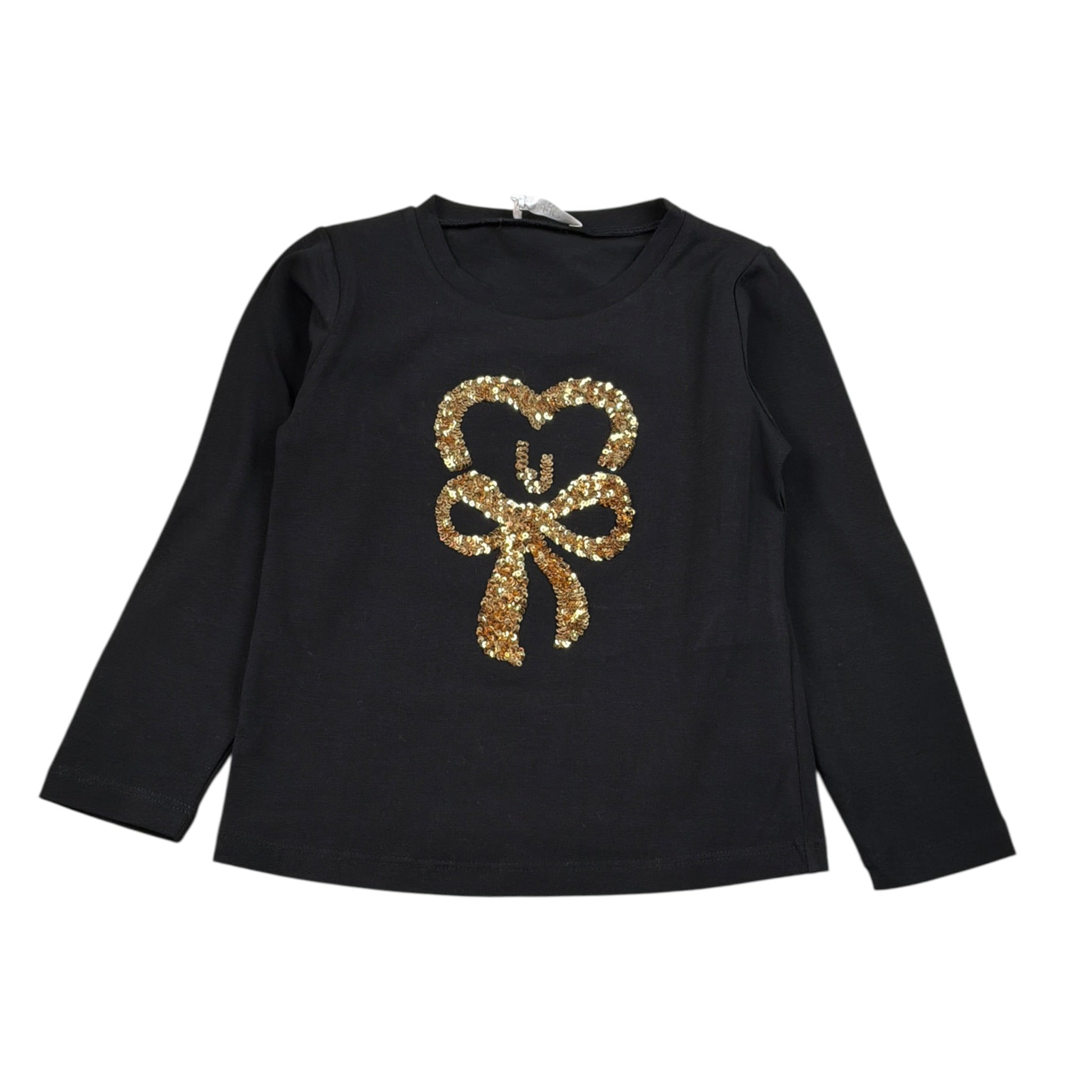 Liu Jo Shirt Collo Alto tinta unita con Paillettes Nero per Bambina KF4118 NERO LIU JO 
