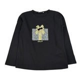 Liu Jo Shirt tinta unita con Stampa Nero per Bambina KF4119 NERO LIU JO 