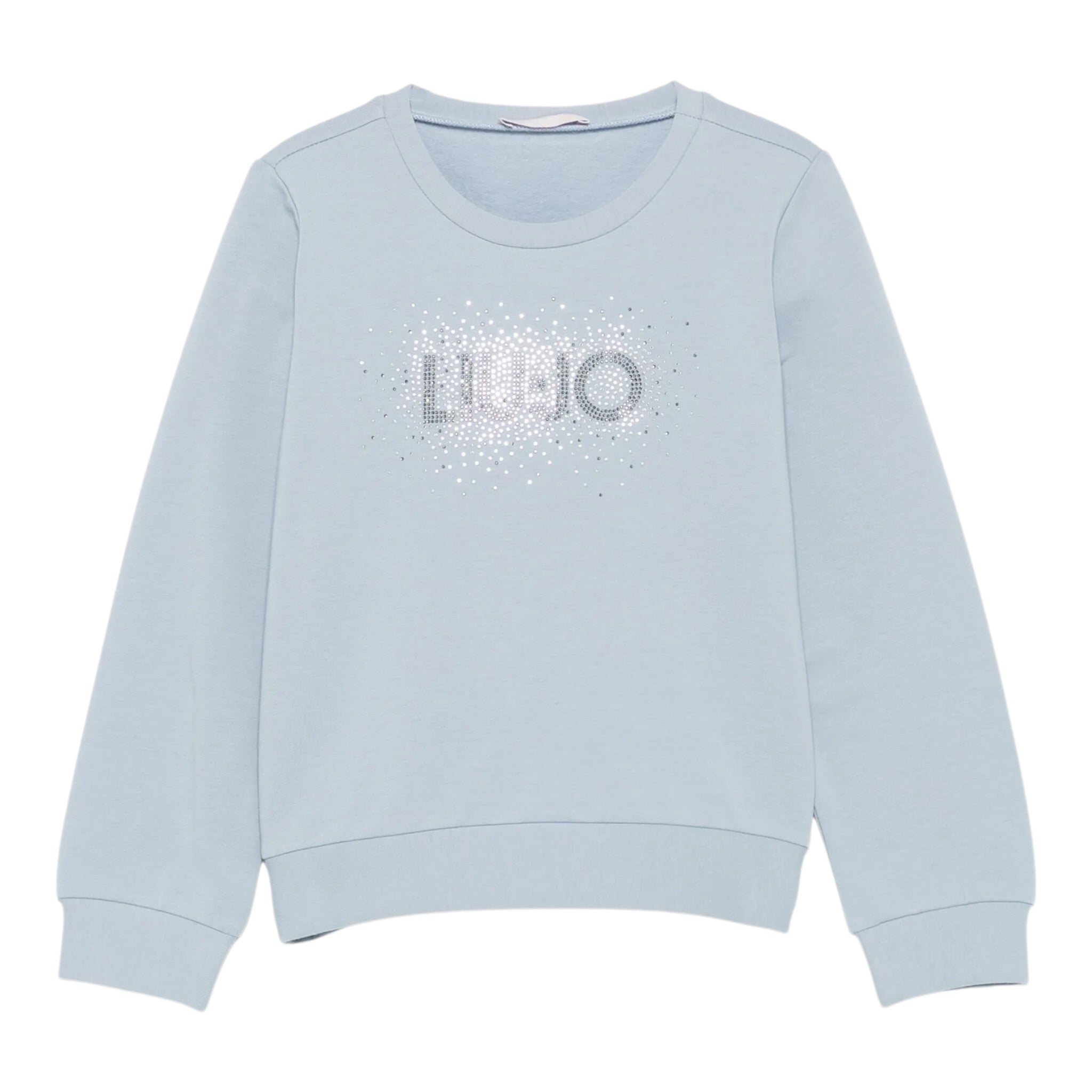 Liu Jo Felpa Chiusa Girocollo tinta unita con Brillantini Azzurro per Neonata KF5001 AZZURRO LIU JO 