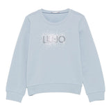 Liu Jo Felpa Chiusa Girocollo tinta unita con Brillantini Azzurro per Bambina KF5001J AZZURRO LIU JO 