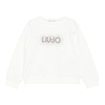 Liu Jo Felpa Chiusa Girocollo tinta unita con Brillantini Panna per Bambina KF5001J PANNA LIU JO 