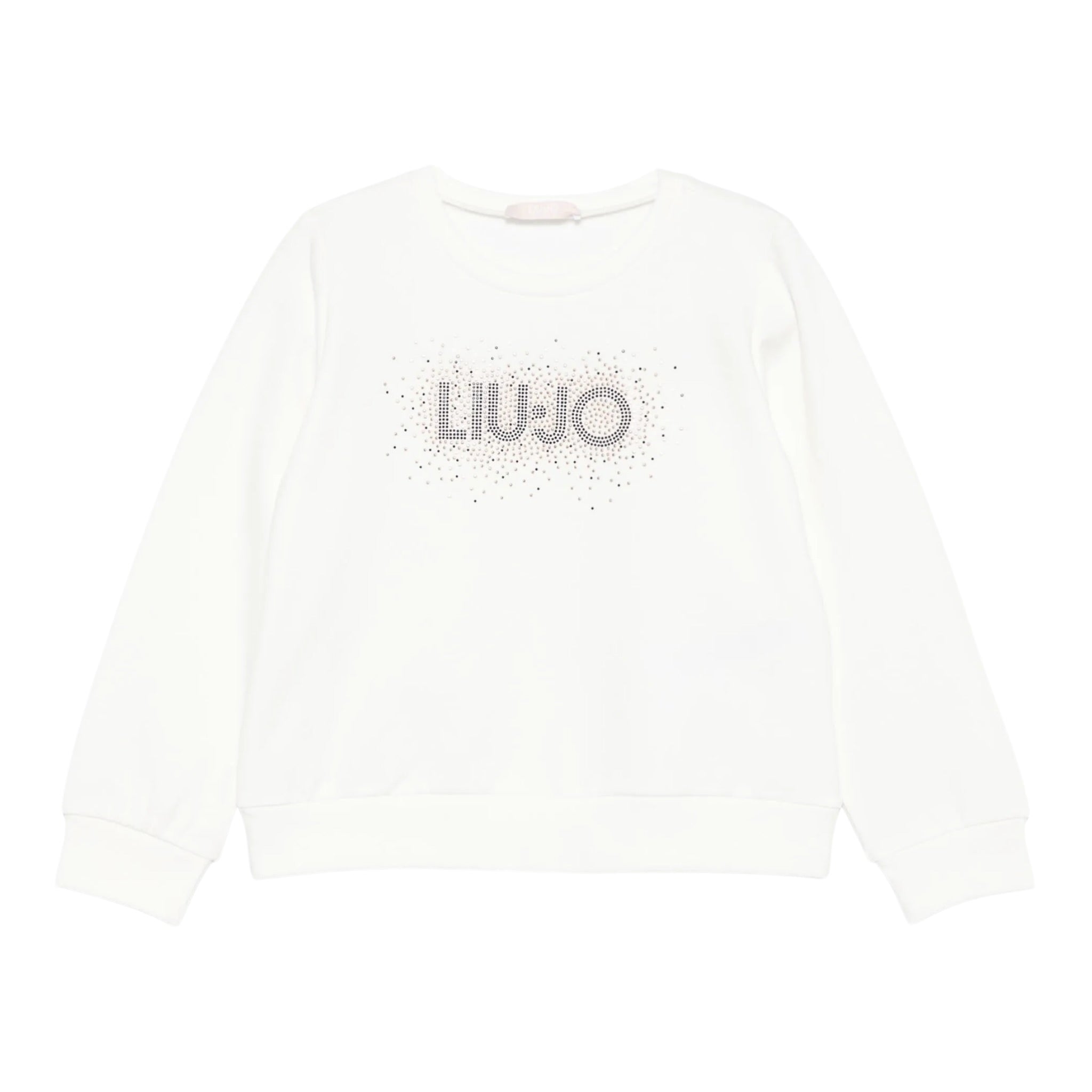 Liu Jo Felpa Chiusa Girocollo tinta unita con Brillantini Panna per Bambina KF5001J PANNA LIU JO 