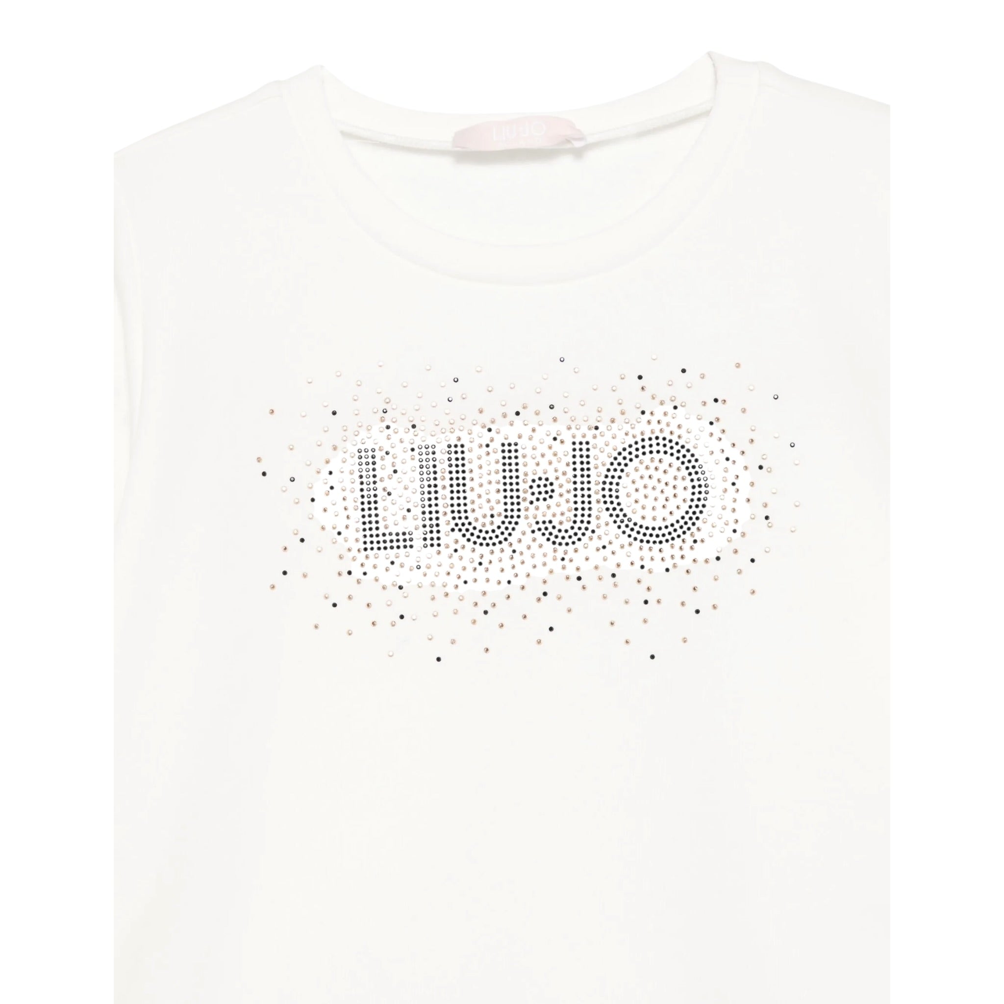 Liu Jo Felpa Chiusa Girocollo tinta unita con Brillantini Panna per Bambina KF5001J PANNA LIU JO 