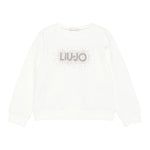 Liu Jo Felpa Chiusa Girocollo tinta unita con Brillantini Bianco per Neonata KF5001XX BIANCO LIU JO 