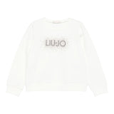 Liu Jo Felpa Chiusa Girocollo tinta unita con Brillantini Bianco per Neonata KF5001XX BIANCO LIU JO 
