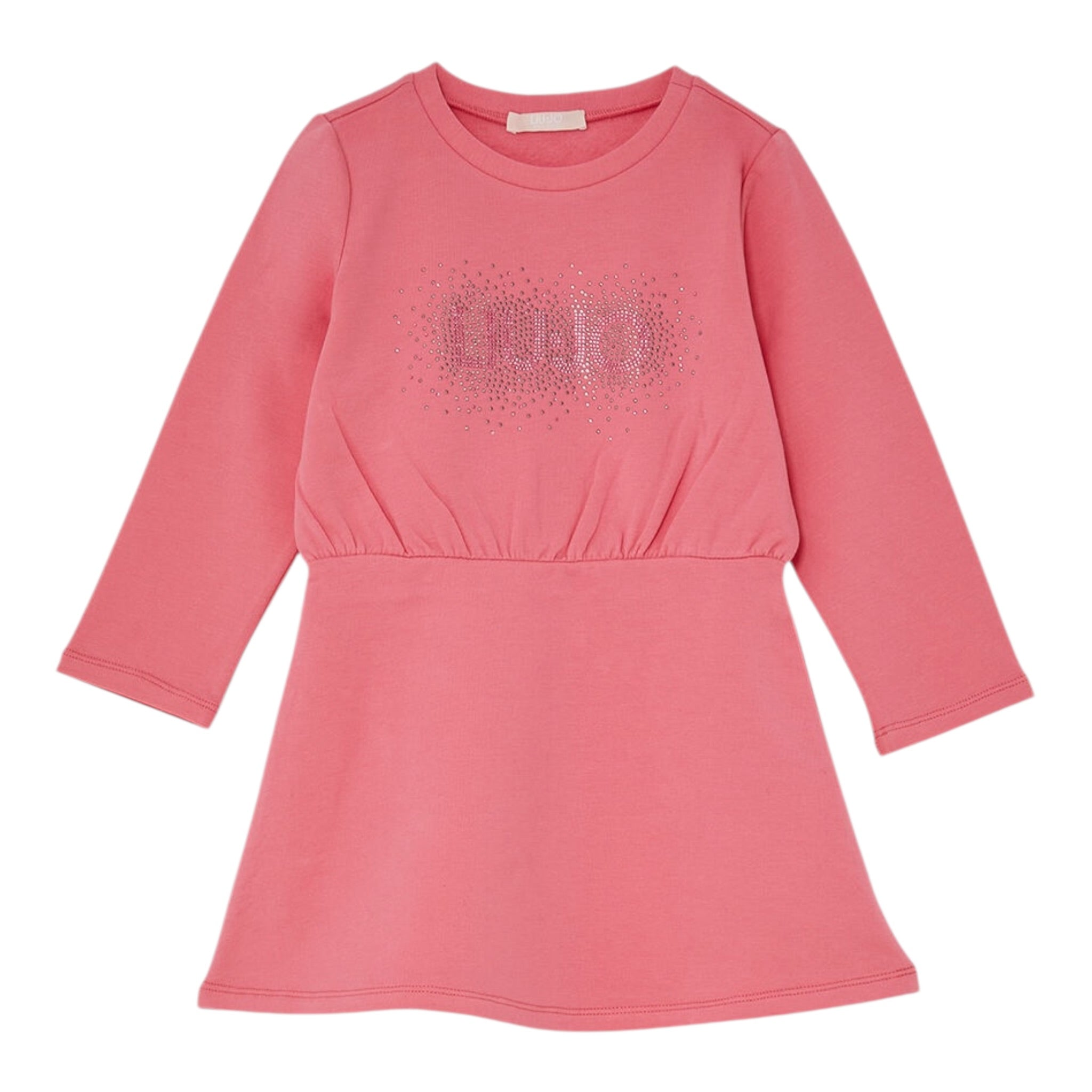 Liu Jo Abito Girocollo tinta unita con Brillantini Rosa per Neonata KF5004 ROSA LIU JO 