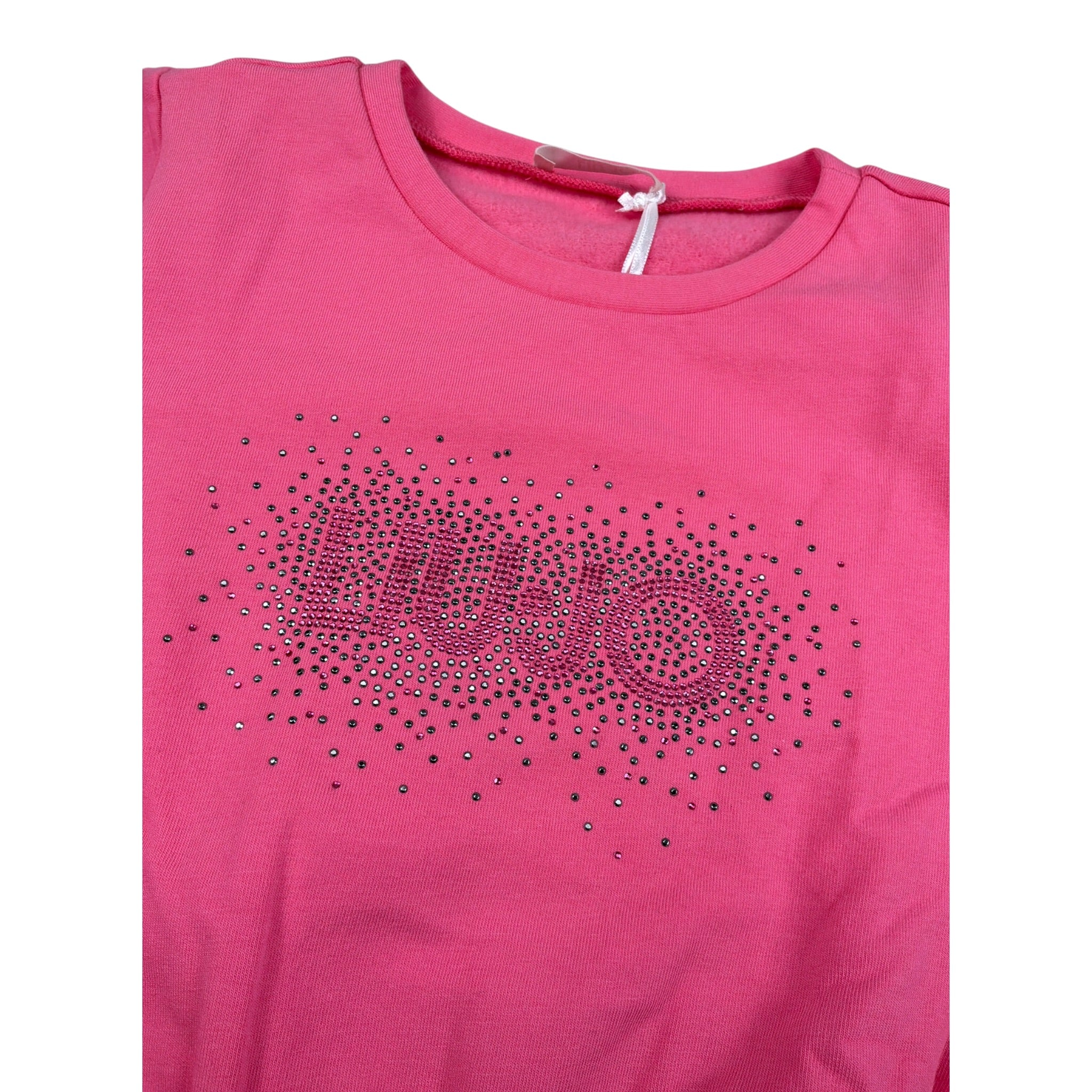 Liu Jo Abito Girocollo tinta unita con Brillantini Rosa per Neonata KF5004 ROSA LIU JO 