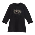 Liu Jo Abito Girocollo tinta unita con Brillantini Nero per Neonata KF5004XX NERO LIU JO 