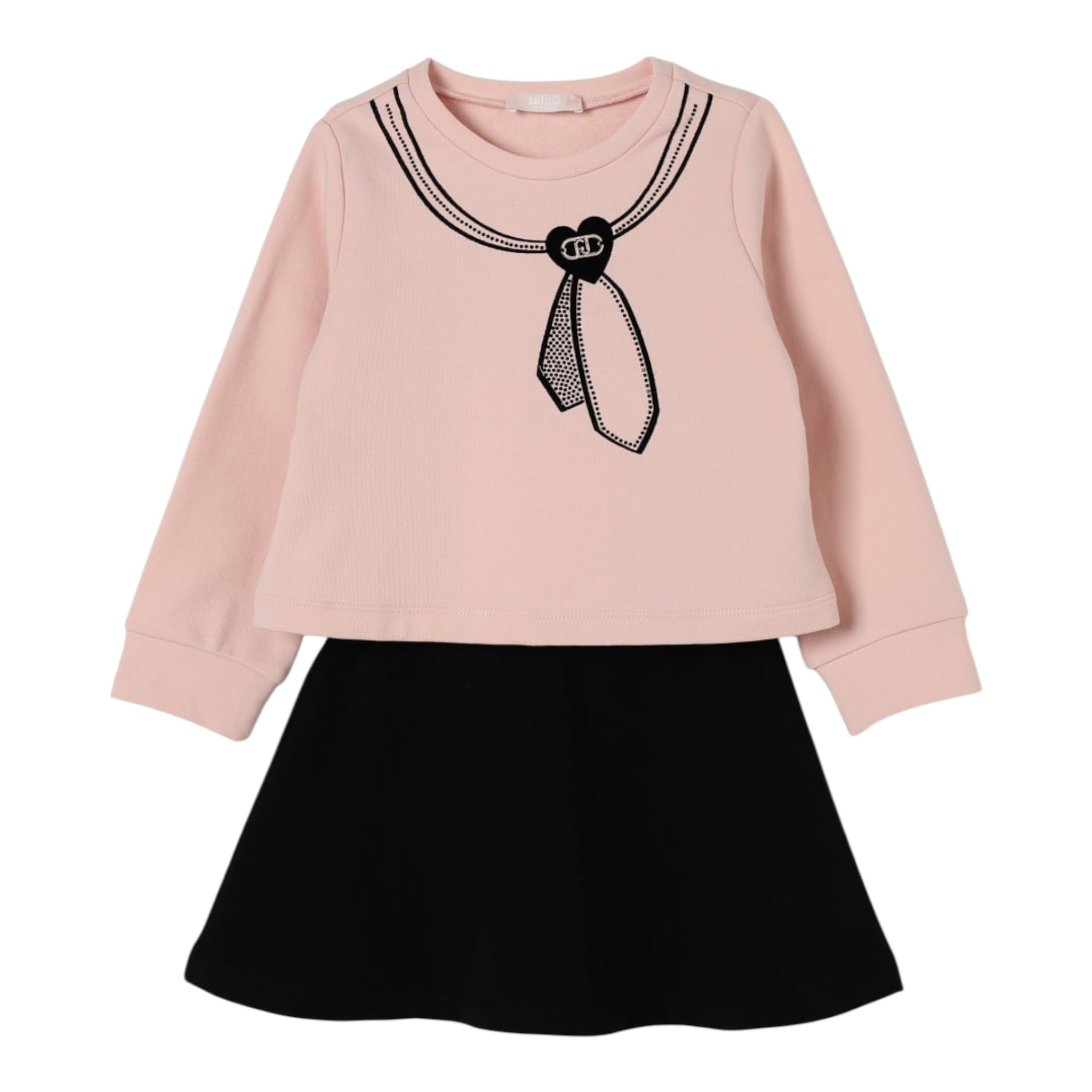Liu Jo Completo 2Pz Felpa-Gonna Bicolore Nero/Rosa per Neonata KF5005N NERO/ROSA LIU JO 