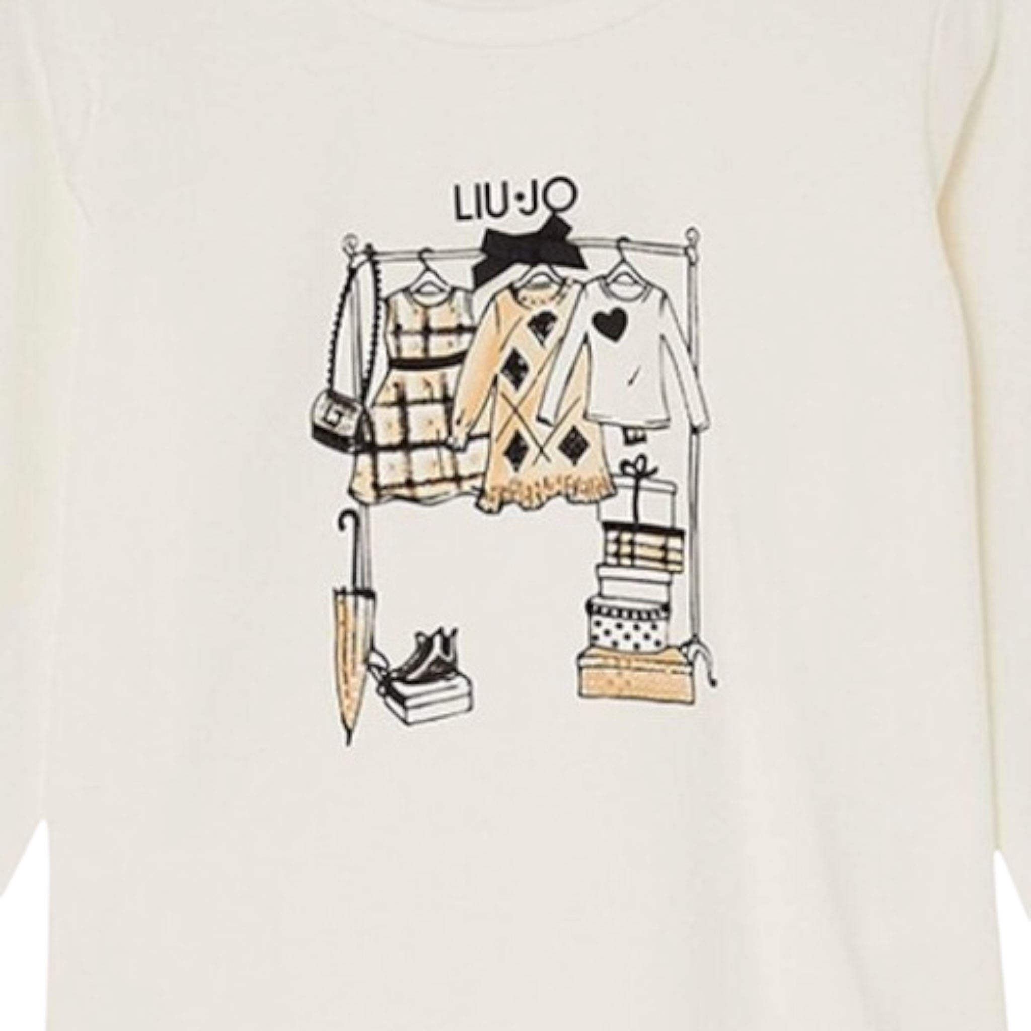 Liu Jo Shirt Girocollo tinta unita con Stampa Bianco per Bambina KF5010 BIANCO LIU JO 