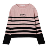 Liu Jo Maglia Girocollo Fantasia A Righe Rosa per Neonata KF5031 ROSA LIU JO 