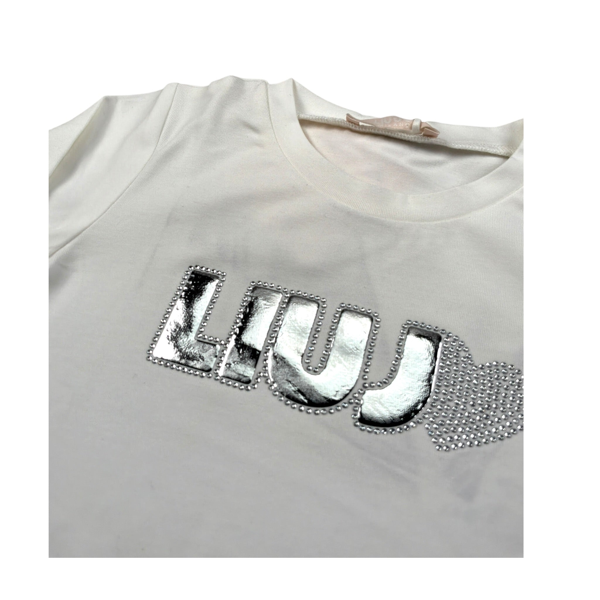 Liu Jo Shirt tinta unita con Stampa Panna per Neonata KF5033J00 PANNA LIU JO 