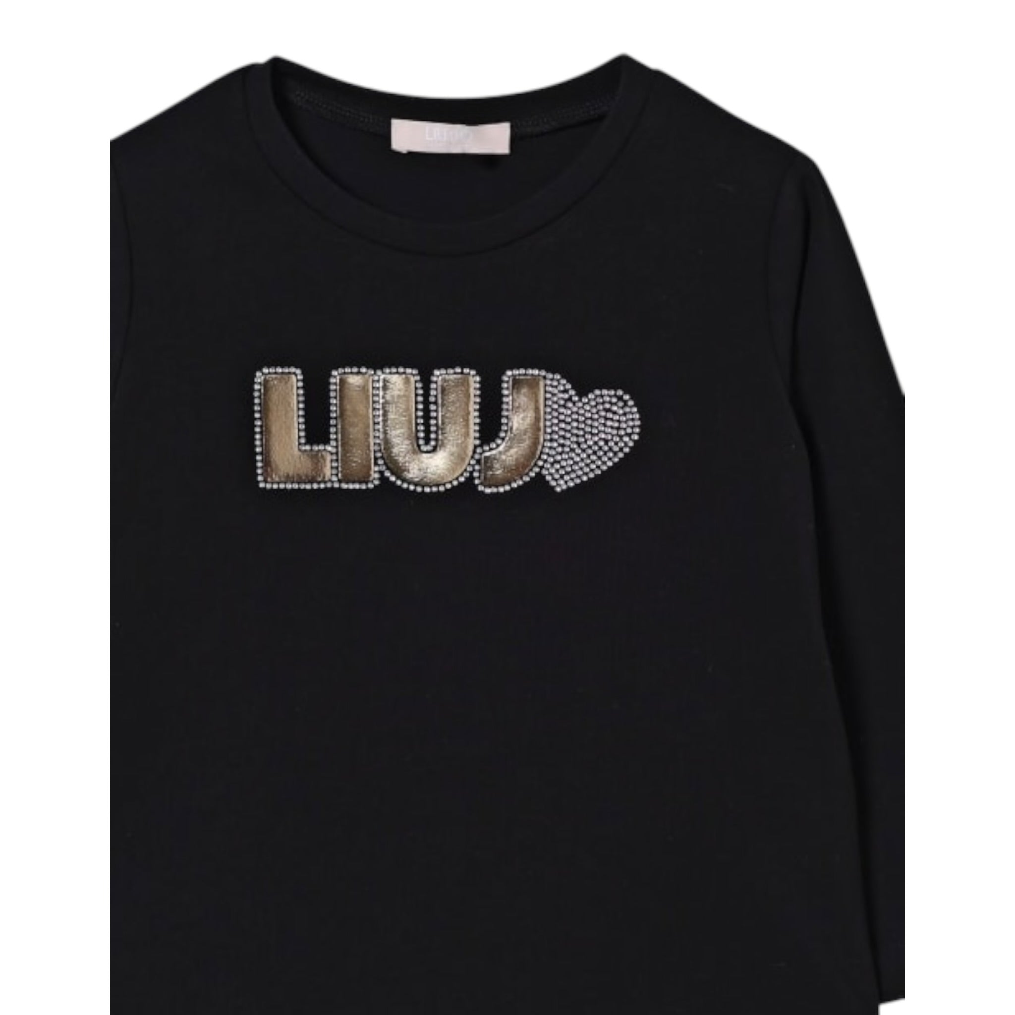 Liu Jo Shirt tinta unita con Stampa Nero per Neonata KF5033 NERO LIU JO 