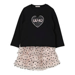 Liu Jo Completo 2 Pezzi Shirt-Gonna Nero/Rosa per Neonata KF5037 NERO/ROSA LIU JO 