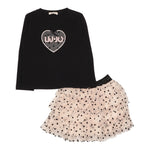 Liu Jo Completo 2 Pezzi Shirt-Gonna Nero/Rosa per Bambina KF5037X NERO/ROSA LIU JO 