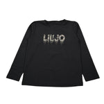Liu Jo Shirt Girocollo tinta unita con Brillantini Nero per Neonata KF5048J NERO LIU JO 