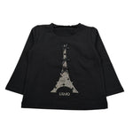 Liu Jo Shirt Girocollo tinta unita con Brillantini Nero per Neonata KF5048 NERO LIU JO 