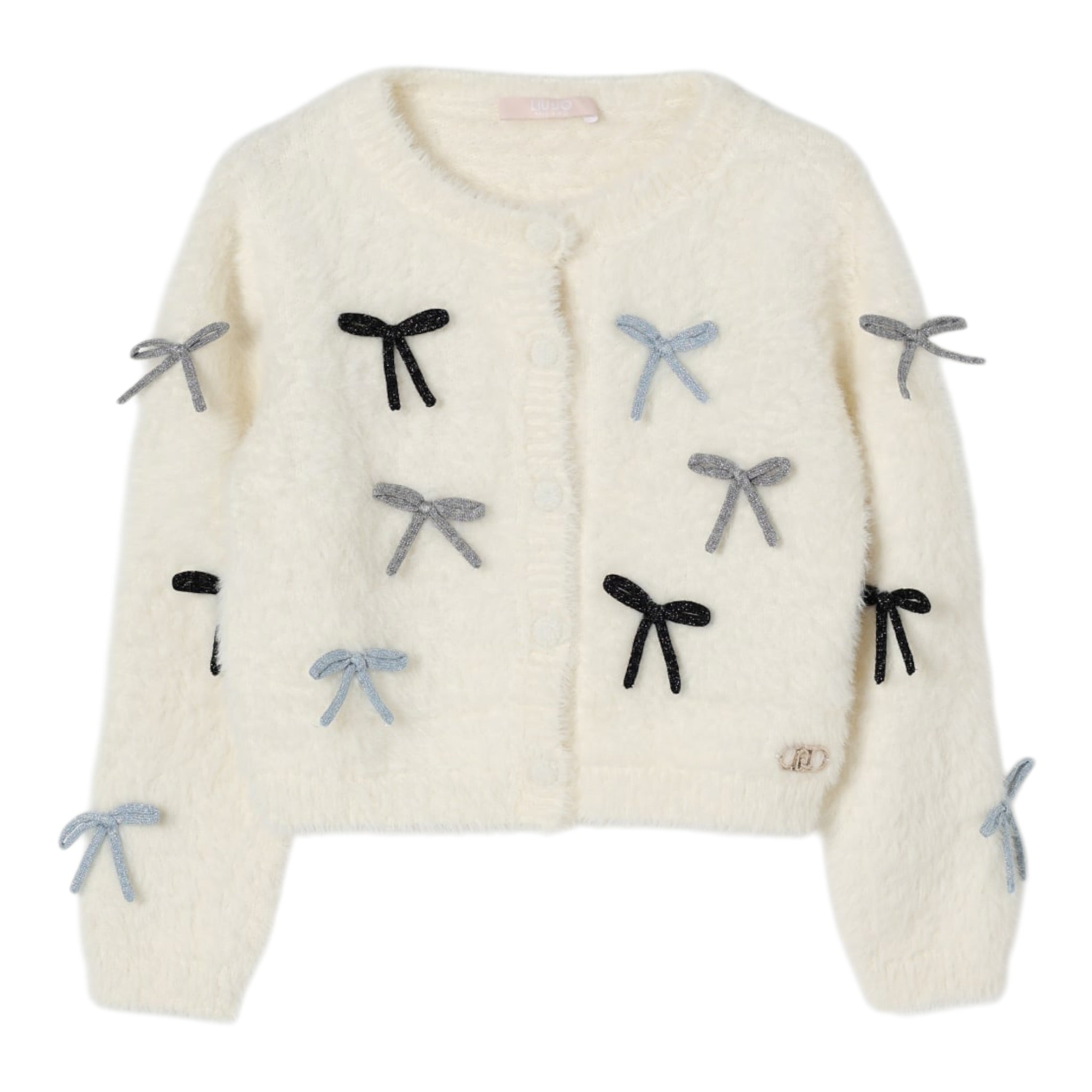 Liu Jo Cardigan tinta unita con Fiocchi Panna per Bambina KF5053XX PANNA LIU JO 