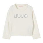 Liu Jo Maglia Girocollo tinta unita con Brillantini Panna per Bambina KF5055J PANNA LIU JO 