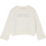 Liu Jo Maglia Girocollo tinta unita con Brillantini Panna per Bambina KF5055JXXX PANNA LIU JO 